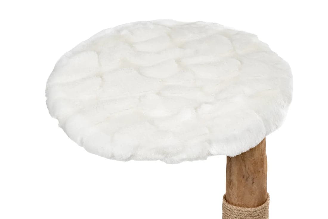 Cat Tree Plush Wooden | W31.5 x H50 in | Multi-Level Tower | Scratching Posts | Pawberry Road