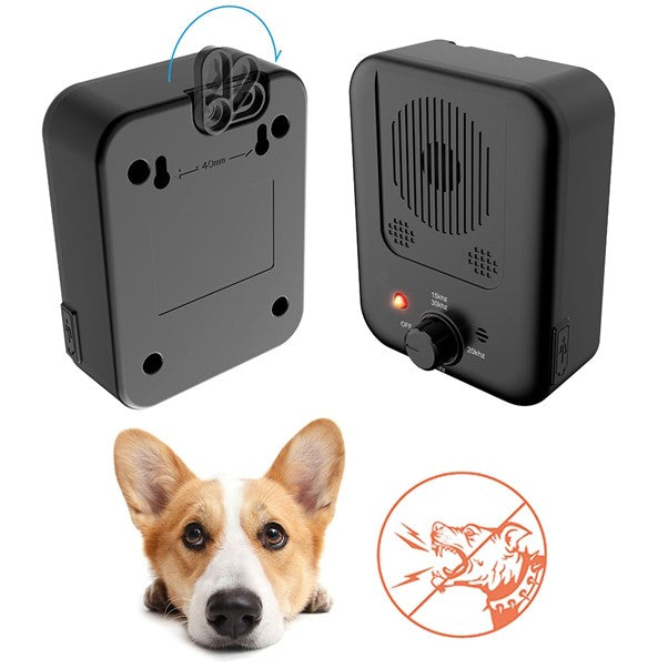 Anti-Bark Ultrasonic Device | 5.9" L x 2.4" W x 1.2" H | Dog Training Tool | Safe & Adjustable | Pawberry Road