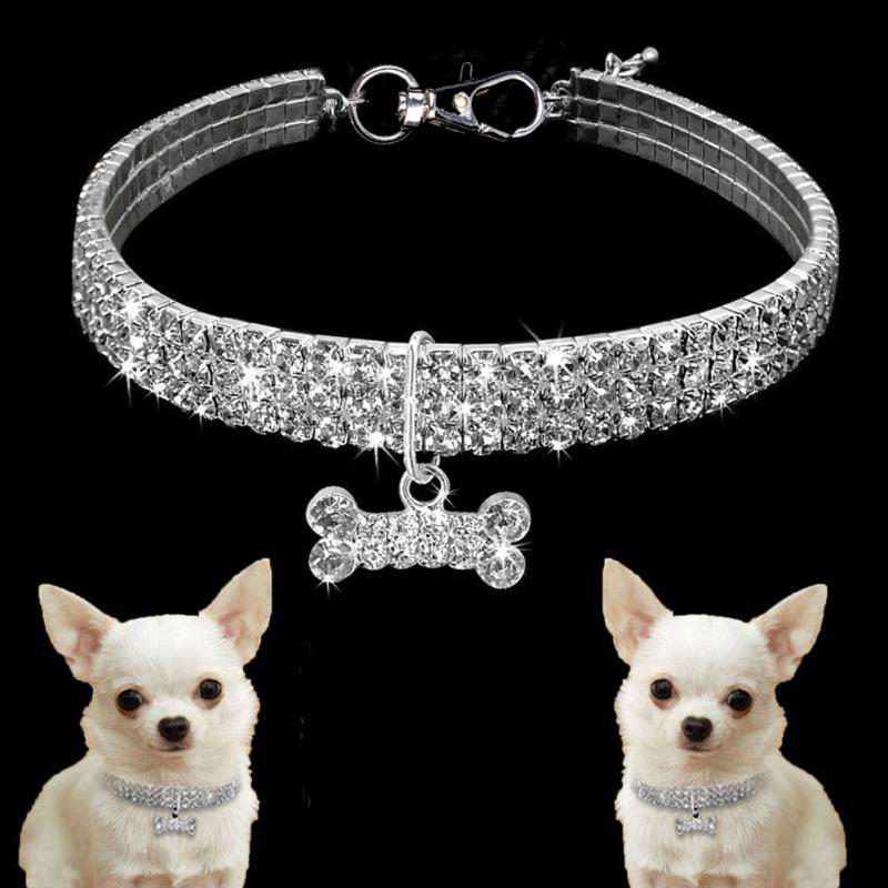 Sparkling Dog Collar | 9.8" - 13.8" | Stretchable | Fit for Small to Large Dogs | Pawberry Road