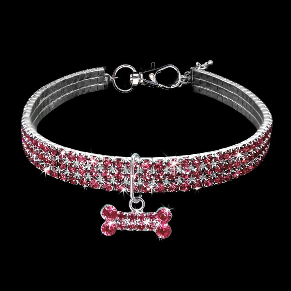 Sparkling Dog Collar | 9.8" - 13.8" | Stretchable | Fit for Small to Large Dogs | Pawberry Road