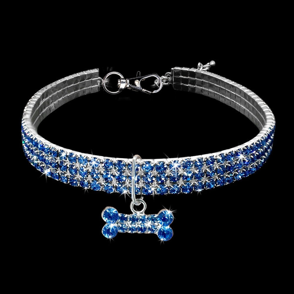 Sparkling Dog Collar | 9.8" - 13.8" | Stretchable | Fit for Small to Large Dogs | Pawberry Road