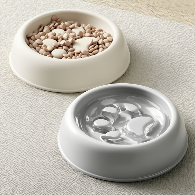 Paw Print Slow Feeder Bowl | Anti-Choke | Non-Slip Healthy Eating for Dogs | Pawberry Road