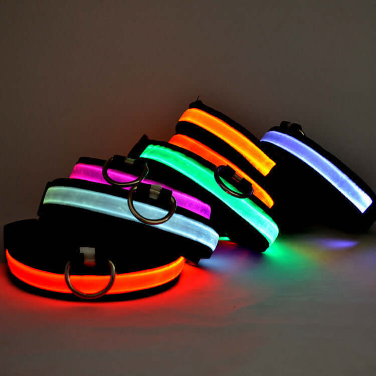 SafeGlow LED Cat Collar | XS - L Adjustable Length | 7-Color Light | USB Rechargeable | Pawberry Road