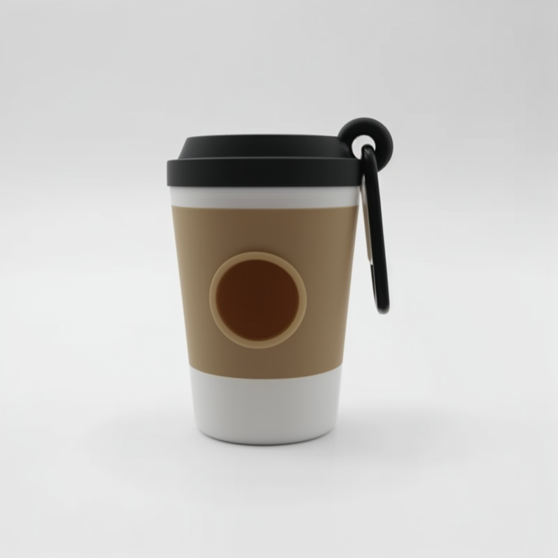 Dog Poop Bag Holder | 3.1 in | Portable | Cute Coffee Cup Style | Hands-Free Clip | Pawberry Road