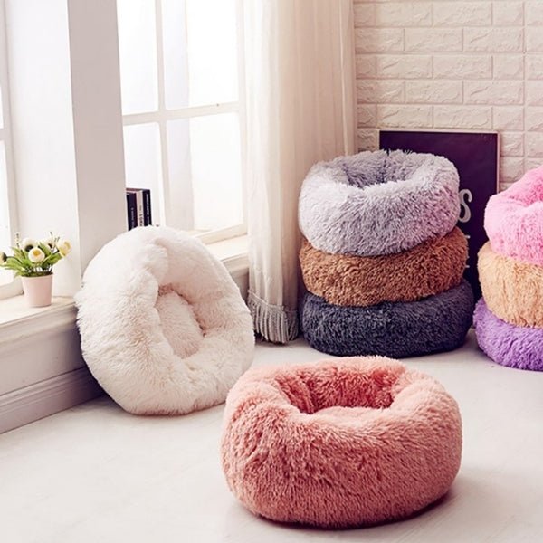 Pet Plush Round Bed | 7.87 - 47.2 in | Comfortable Dog & Cat Lounger | Pawberry Road