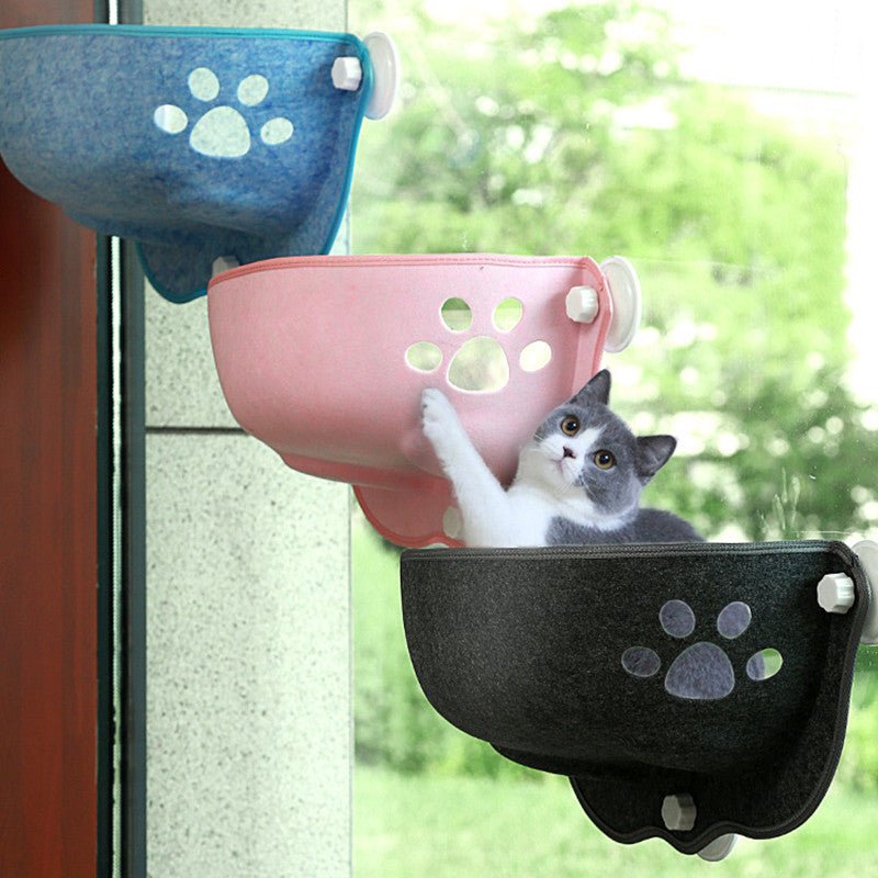 Window Cat Hammock | 19.7" × 9.8" | Foldable Suction Mount | Cozy & Durable | Pawberry Road
