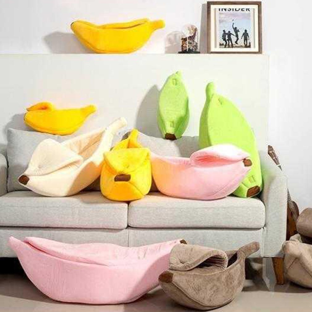 Banana Cat Bed | 15.7 - 34.6 in | Plush Hideaway | Cozy Comfort | Peelable Design | Pawberry Road