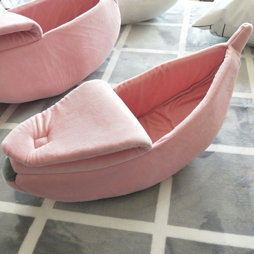 Banana Cat Bed | 15.7 - 34.6 in | Plush Hideaway | Cozy Comfort | Peelable Design | Pawberry Road