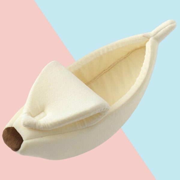 Banana Cat Bed | 15.7 - 34.6 in | Plush Hideaway | Cozy Comfort | Peelable Design | Pawberry Road