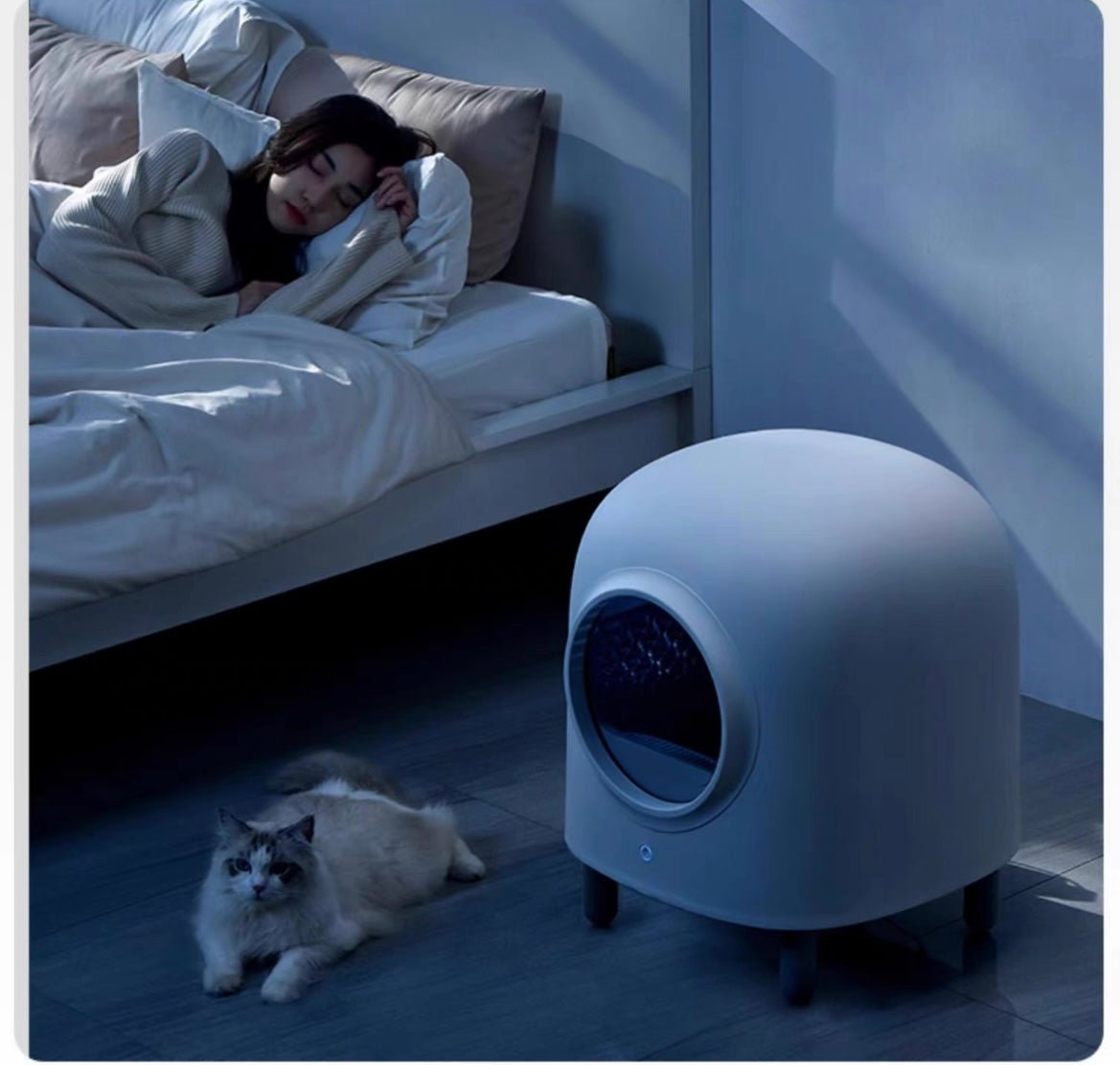 Automatic Cat Litter Box | 20.3 x 20.3 x 25.2 in | Enclosed App-Controlled Odor-Free | XL Comfort | Pawberry Road