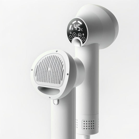 Pet Hair Dryer Brush | Portable | 10.2 × 3.7 × 3.7 in | 2-in-1 Grooming & Drying Tool with LED Control | Pawberry Road