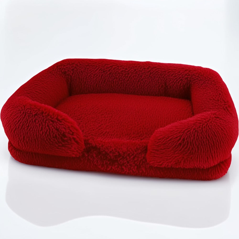 Dog Sofa Bed | Plush Furry Pet Bed | Memory Sponge & PP Cotton | Pawberry Road