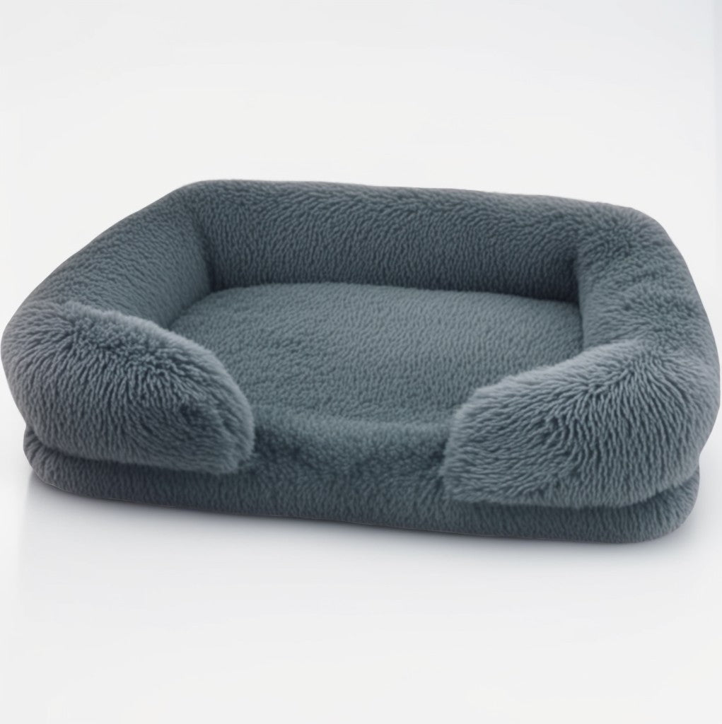 Dog Sofa Bed | Plush Furry Pet Bed | Memory Sponge & PP Cotton | Pawberry Road
