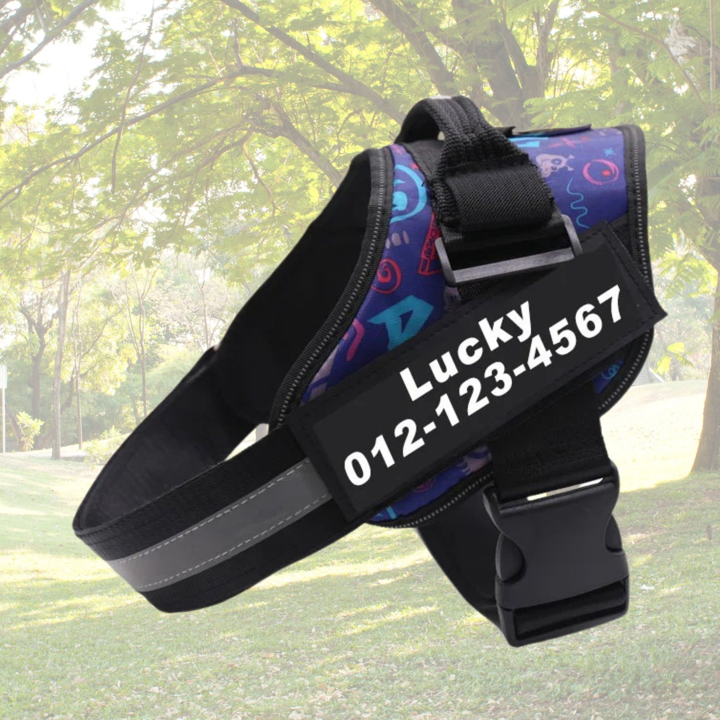 Dog Custom No Pull Harness | Reflective | XS to XXL | Adjustable Fit | Comfortable & Secure | Pawberry Road