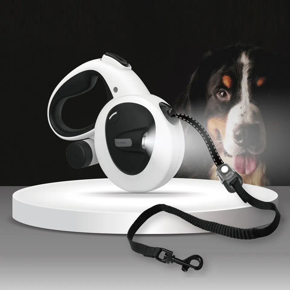 Dog Leash – Reflective Material – Length 16.4 Feet – Built-in LED Flashlight for Night Safety 0