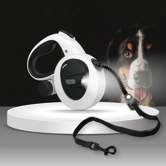 Dog Leash – Reflective Material – Length 16.4 Feet – Built-in LED Flashlight for Night Safety 0
