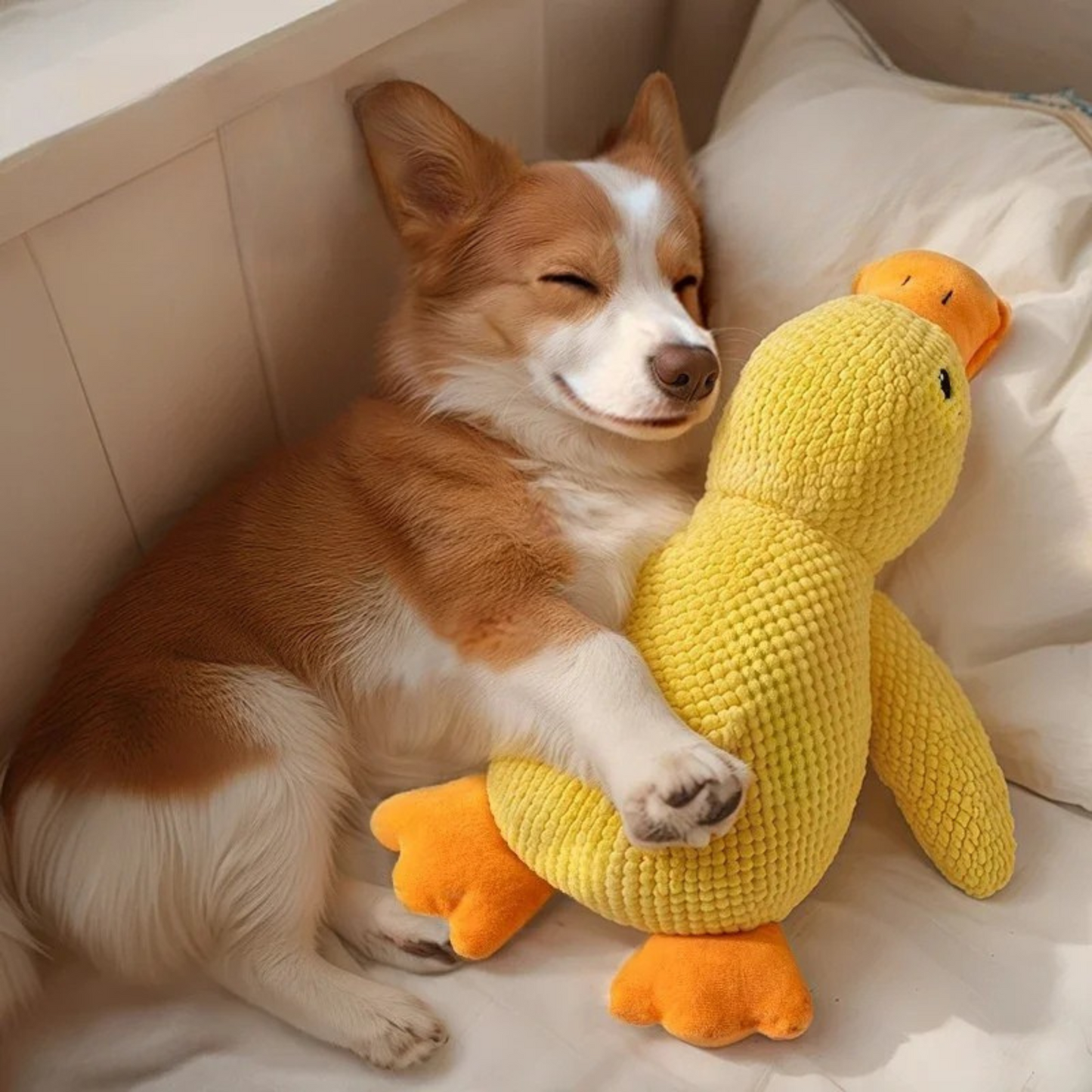 Dog Plush Duck Toy | 9.8 x 8.7 - 17.7 x 15 in | Squeaky Soft Comfort | Pawberry Road