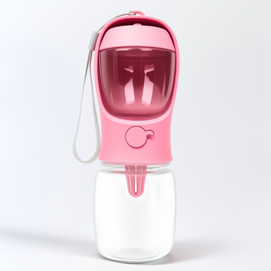 2-in-1 Portable Dog Water & Food Bottle | 10 in × 2.8 in | Leak-Proof Travel Feeder | Pawberry Road