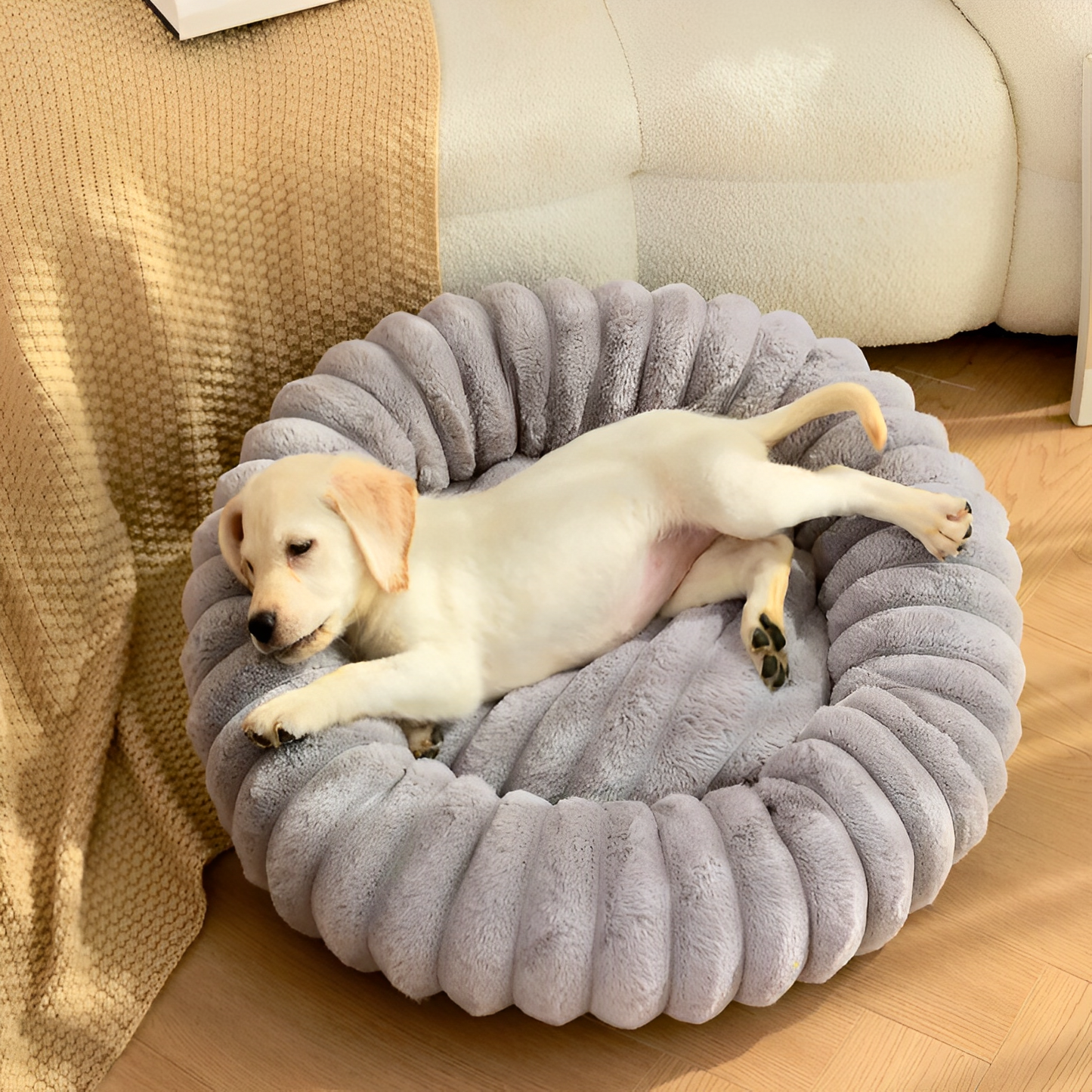 Plush Donut Dog Bed | 15.7 i n - 27.6 i n | Soft Velvet & Anti-Slip | Available in 4 Colors | Pawberry Road
