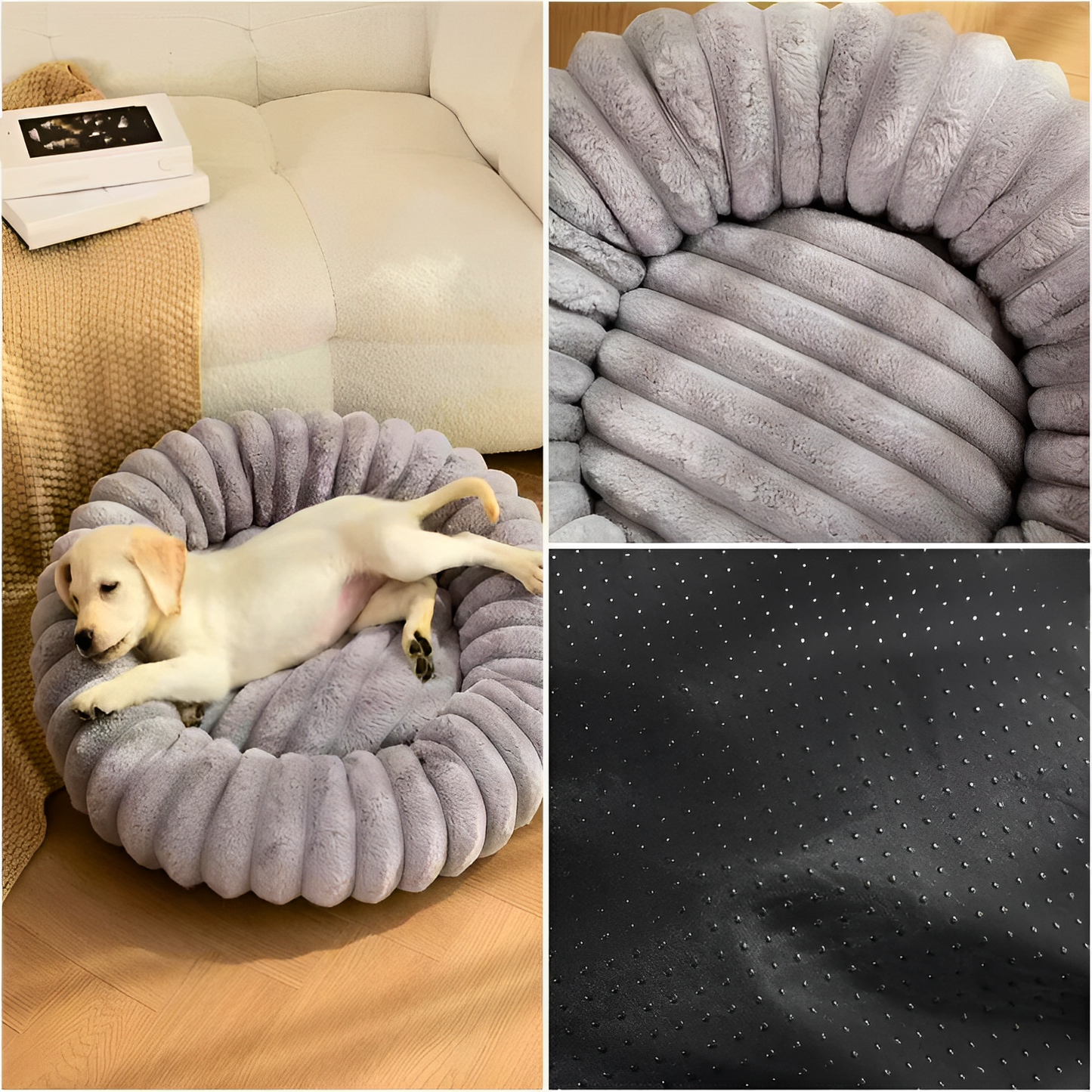 Plush Donut Dog Bed | 15.7 i n - 27.6 i n | Soft Velvet & Anti-Slip | Available in 4 Colors | Pawberry Road