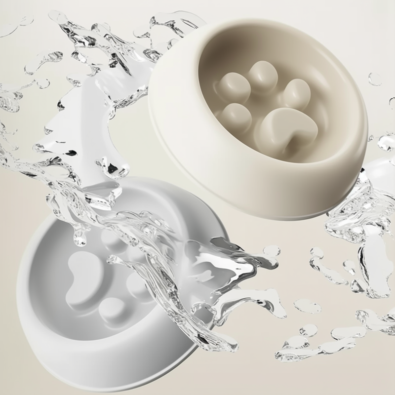 Paw Print Slow Feeder Bowl | Anti-Choke | Non-Slip Healthy Eating for Dogs | Pawberry Road