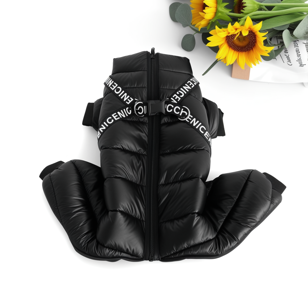 Dog Puffer Jumpsuit | Small to Large | Waterproof | Winter Coat with Built-In Harness | Pawberry Road