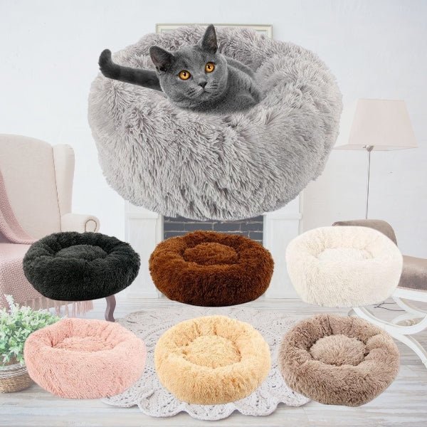 Pet  Plush Round Bed | 7.87 - 47.2 in | Comfortable Dog & Cat Lounger | Pawberry Road
