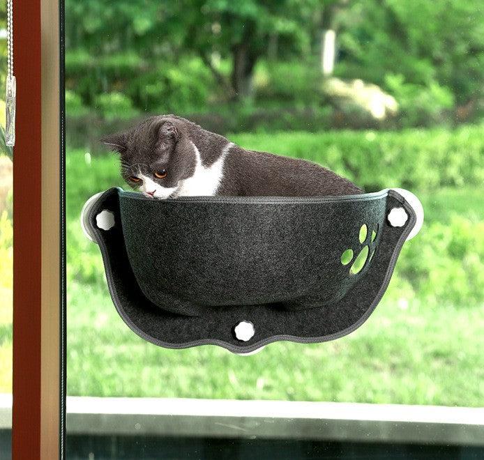 Window Cat Hammock | 19.7" × 9.8" | Foldable Suction Mount | Cozy & Durable | Pawberry Road