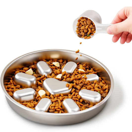 Dog Stainless Steel Bowl | 9 in | Slow Feeder | Anti-Choke & Easy Clean Feeding Bowl | Pawberry Road