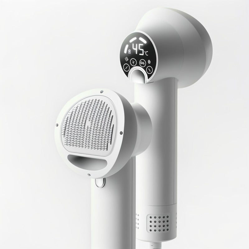 Pet Hair Dryer Brush | Portable | 10.2 × 3.7 × 3.7 in | 2-in-1 Grooming & Drying Tool with LED Control | Pawberry Road