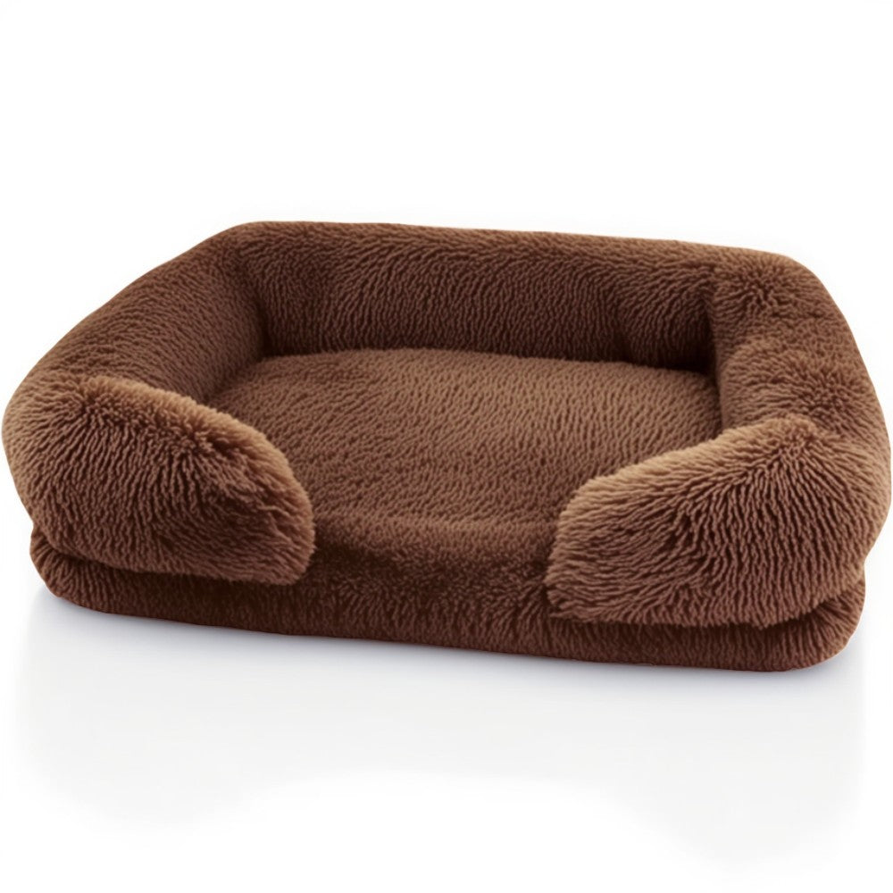 Dog Sofa Bed | Plush Furry Pet Bed | Memory Sponge & PP Cotton | Pawberry Road