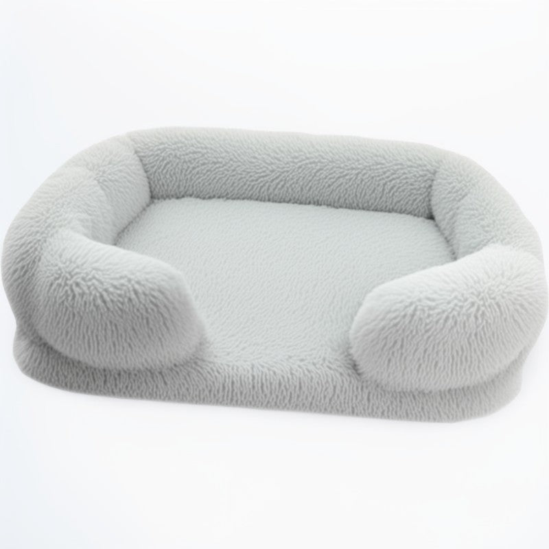 Dog Sofa Bed | Plush Furry Pet Bed | Memory Sponge & PP Cotton | Pawberry Road