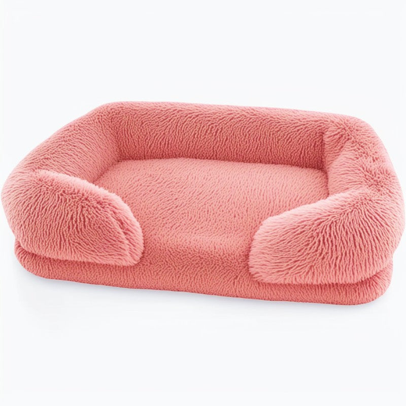 Dog Sofa Bed | Plush Furry Pet Bed | Memory Sponge & PP Cotton | Pawberry Road