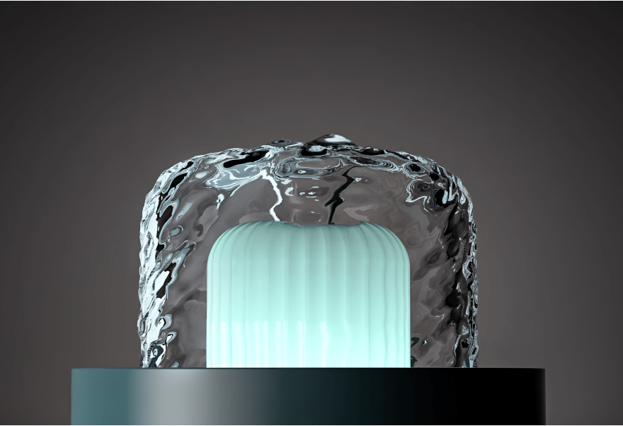 Pet Water Dispenser |  9.8 x 9.8 x 7.9 in | 360 Smart | 2.3L Filtered Fountain with Light | Pawberry Road